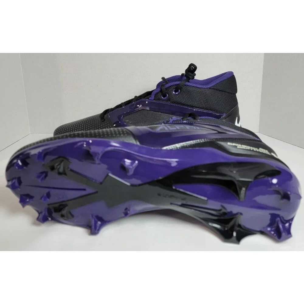 Nike Alpha Menace 4 Pro Football Cleats Black Purple White FZ7702-003 US 14 New